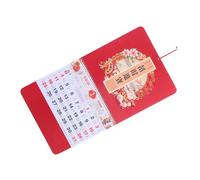 CLISPEED Year Horse Wall Scroll Calendar Hanging Lunar Zodiac Monthly Almanac for Home Office Space Saving Decorative Auspicious Chinese Design