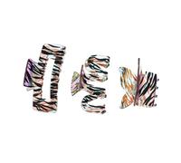 CLISPEED Zebra Pattern Hair Claw Clamp 3pcs Set with W-shaped Butterfly Large Square Acrylic Clips for Women Gradient Color Hair Clips Suitable for Daily and Travel