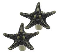 CLISPEED Zinc Alloy Sea Star Shaped Wardrobe and Drawer Knobs 2Pcs for Cabinets and Cupboards Suitable for Bookcases