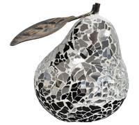 clisson decorative mosaic glass pear fruit with leaf in mirrored