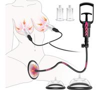 Clit Sucker & Nipple Suckers for Pleasure Extreme - 3-in-1 Automatic Pussy Pump with 4 Suction Cups, Clitoral & Nipple Stimulation Toys for Women, Suction Vibrator (Black)