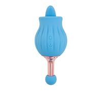 Clit-Tastic Rose Bud Dual Massager - Blue