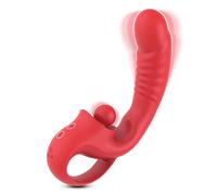 Clitoral G Spot Vibrator, 2 in 1 Dildo Vibrator Clitoralis Stimulator with 10 Vibration Modes for Females, Rechargeable Vibrators for Multiple Stimulation, Adult Toys for Womens Sex Pleasure,D