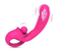 Clitoral G Spot Vibrator, 2 in 1 Dildo Vibrator Clitoralis Stimulator with 10 Vibration Modes for Females, Rechargeable Vibrators for Multiple Stimulation, Adult Toys for Womens Sex Pleasure,A