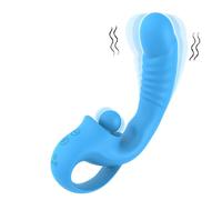 Clitoral G Spot Vibrator, 2 in 1 Dildo Vibrator Clitoralis Stimulator with 10 Vibration Modes for Females, Rechargeable Vibrators for Multiple Stimulation, Adult Toys for Womens Sex Pleasure,C