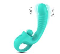 Clitoral G Spot Vibrator, 2 in 1 Dildo Vibrator Clitoralis Stimulator with 10 Vibration Modes for Females, Rechargeable Vibrators for Multiple Stimulation, Adult Toys for Womens Sex Pleasure,B