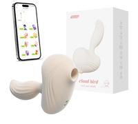 Clitoral Sucking Vibrator Thrusting Dildo for Women - 12 Vibration & 7 Suction Settings, App Controlled Dual-Action Silicone Vibrating Egg, Rechargeable Compact Quiet Vibrator (Yellow)
