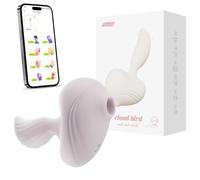 Clitoral Sucking Vibrator Thrusting Dildo for Women - 12 Vibration & 7 Suction Settings, App Controlled Dual-Action Silicone Vibrating Egg, Rechargeable Compact Quiet Vibrator (Light Purple)
