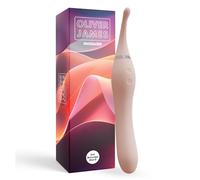 Clitoral Vibrator Wand with Vibrating Tail by Oliver James - 10 Pleasure Modes, Showerproof Silicone Wand Vibrator for Women, USB Rechargeable Sex Toys for Her (Pastel Pink)