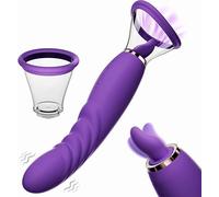 Clitoris Sucker Vibrator Sex Toys for Her Tongue Licking Vibrators Nipple Stimulator with 7 Suction Modes and 9 Tongue Frequency Modes Rechargeable Waterproof Lay-On Sex Toy for Couple and Women