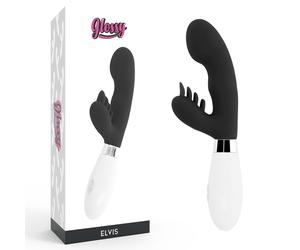 Clitoris vibrator glossy rabbit elvis black, Width 90 mm, Length 220 mm, Depth 55 mm, Department WOMEN, Poids 0.200 Kg, Color Black