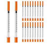 CLIUNT 20 Pack 1ml Syringes with Needle Individually Wrapped Dispensing Measuring Tool Plastic 30G*8mm BD Microfine Multi-purpose Measuring Tools for Labs Accessories Pets Feeding Craft Supplies