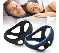 CLIUNT 2Pcs Chin Strap for Sleeping, Adjustable Airflow Jaw Strap, Stop Snoring Aids for Men, Jaw Strap for Sleeping, Breathable Anti-Snoring Chin Straps for Men Women Kids