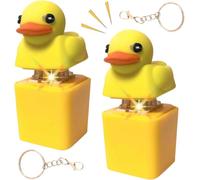 CLIUNT 6 Pcs Quacking Fidget Toy, Quacking Duck Keychain, Keyboard Fidget Toys for Adults, Real Sound and LED Light, Relieve Anxiety and Tension for Anxiety, Office, School