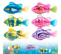 CLIUNT 6 Robo Fish Electronic Fish Toy Interactive Toy for Cats and Dogs, Bright Electric Fish, Reusable for Pets and Swimming Pools, Aquariums