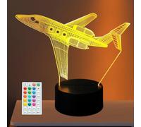 CLIUNT Airplane Night Light, 16 Colors 3D LED Optical Illusion Lamp with Remote Control, Bedroom Decoration Table Lights, Christmas and Birthday Aeroplane Gifts for Men Boys Kids [Energy Class G]