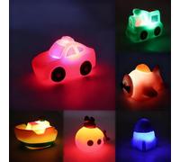 CLIUNT Baby Light Up Bath Toys, 6 PCS No Hole No Mould Free Transport Bath Toy, Toddler Sensory Bath Toys for Babies, Birthday