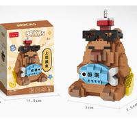 CLIUNT Capybara Mini Building Blocks, DIY Building Blocks Capybara, Animal Building Block, Super Cute Guinea Pig Model Building Block for Interactive Toys, for Birthday Gifts (Fish/Wc)