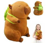 CLIUNT Capybara Plush, 30cm/11.8in Capybara Gifts with Turtle Backpack, Capybaras Teddy, Cute Stuffed Animal, Guinea Pig for Adult, Birthday Gift Decoration
