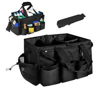 CLIUNT Cleaning Caddy Bag, Wearable Cleaning Supply Organizer, Multifunctional Cleaning Supplies Tote Bag with Handle and Adjustable Waist Straps for Cleaning Supplies Home and Housekeeping service