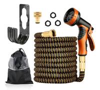 CLIUNT Expandable Garden Hose Pipe 100ft, Expandable Garden Hose with 10 Modes Spray Gun,Flexible Retractable Magic Hoses with 1/2" &3/4" Connectors, for Gardening Car Washing