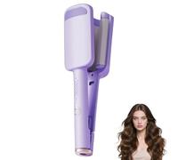 CLIUNT Hair Waver Crimper, 32mm Mermaid Hair Waver, V Shaped Hair Curling Iron Deepened Panel Curvature Design-Rapid Heating-Create a Lazy Atmosphere, for Short & Long Hairs (Purple)