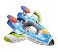 CLIUNT Inflatable Airplane Pool Floats, Swimming Pool inflatables with Squirt Gun and Handle, Ride-on Pool Toys, Inflatable Boat for Kid, Birthaday Gift