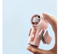 CLIUNT Portable Handheld Fan, Portable Handheld USB Rechargeable Fans, 6 Speed Turbo Mini Fan, Turbo Personal Fan with LED Display, Detachable Clip, 3000mAh, for Travel, Makeup, Outdoor (Pink)