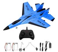CLIUNT RC Plane, 2.4GHz Foam Remote Control plane with 8 Light, RC Airplane, RC Fighter Jet Planes Toy Gifts for Kids Boy Beginners Adults(Blue)