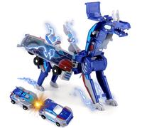 CLIUNT Robocrash Magnetic Transforming Car, Dragon Transforming Toys, 2 In 1 Automatic Deformation of Magnetic Connections, Car Robot Toys for Kids 2 3 4 5 6 7 8 Years Old (Blue)