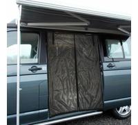 CLIUNT Sliding Door Magnetic Fly Screen 175 * 150cm, Van Bug Screen, Black Mesh Mosquito Net Sun Protector for T5 T6 T4 Caravan Motorhome Camper Side Door