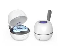 CLIUNT UV Dummy Steriliser, Mini UV-C Sanitizer Box for Pacifier, 99.99% Sterilization in 3 Mins, Type C Rechargeable, Portable Dummy Steriliser for Baby Pacifier, Bottle Nipples and More (White)