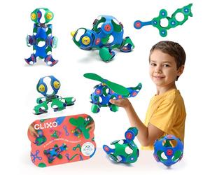 Clixo Crew 30 Piece Pack - The Flexible, Durable, Imagination-Boosting Magnetic Building Toy - Modern, Modular Designs for Hours of STEM Play. A Multi-Sensory Magnet Toy Experience Anywhere! Ages 4-99