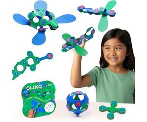 Clixo Grab & Go Magnetic Toy for Kids - Flexible, Durable, Imagination-Boosting Magnet Building Toy. An Educational Multi-Sensory STEM Experience. Great as a Travel Game. For Ages 4-99. 18 Piece Pack