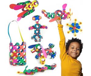 Clixo Rainbow 42 Piece Pack - Flexible, Durable, Imagination-Boosting Magnetic Building Toy- Modern, Modular Designs for Hours of STEM Play. A Multi-Sensory Magnet Toy, Travel Friendly. Ages 4-99