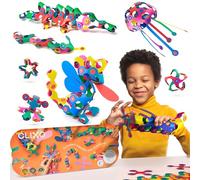 Clixo Super Rainbow 60 Piece Pack - A Creative, Travel Friendly Magnetic Building Toy, Flexible Design for Hours of Fun Creative Play, Great gift for Curious Kids, Ages 4-99