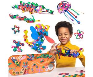 Clixo Super Rainbow 60 Piece Pack - A Creative, Travel Friendly Magnetic Building Toy, Flexible Design for Hours of Fun Creative Play, Great gift for Curious Kids, Ages 4-99