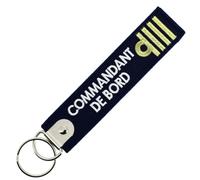 CLJ - Captain - Key Ring - Navy Blue - Civil Aviation Grades - French Elegance, Blue, One size