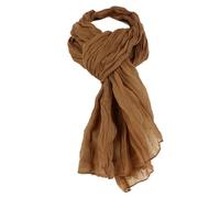 Clj Charles Le Jeune. Dakar, Cotton Scarf. Toasted Hazelnut Brown, Plain.
