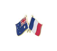Clj Charles Le Jeune France Australia Flag Pin - Twinning - Quality Finish - Lapel Pin - Badge - Twinning and Fraternity, Multicolour, Steel, Classic, Unisex, 1.8 x 2.5 cm