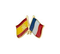 Clj Charles Le Jeune France Spain Flag Pin - Twinning - Quality Finish - Pin - Pin - Badge - Twinning and Fraternity