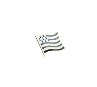 Clj Charles Le Jeune Gwenn Ha Du Flag Pin - Black - Flag Pin - Badge - Country of France