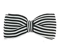 Clj Charles Le Jeune. Knitted Bow Tie Striped Cotton Brown and White Club/Striped, Brown, One size