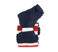 Clj Charles Le Jeune. Knitted tie. EXETER, Microfibre. navy white red. Club/striped., Blue, Oui