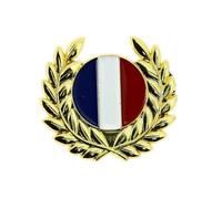 Clj Charles Le Jeune Patriot French Flag Gold Laurel Pin Badge - Quality Finish - Pin - Pin - Badge - French Patriots Pins, Yellow, One size