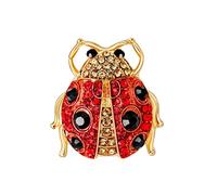 Clj Charles Le Jeune Rhinestone Ladybird Brooch - Insects - Beautiful Quality Finish - Pin - Elegant - Birthday Gift for Women Girls - Wedding Party Supplies - Christmas, Metal