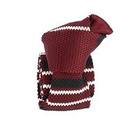 Clj Charles Le Jeune. Stewart knit tie, Microfibre, Bordeaux and white. Club/striped., Red, Oui