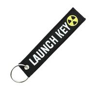 CLJ - Key Ring - NUCLEAR LAUNCH KEY - In Vladimir's Pocket - Black and White - Aviation Safety - Emergency, Black, One size