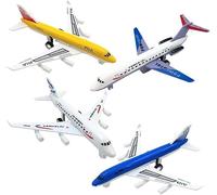 CLKDPNO AirPlane Toys-4 Piece Pull Back Plane Toys Set - Diecast Aeroplane Model Age 2+ for Boys & Girls, Easy to Play Christmas & Birthday Gifts