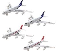 CLKDPNO AirPlane Toys-4 Piece Pull Back Plane Toys Set - Diecast Aeroplane Model Age 2+ for Boys & Girls, Easy to Play Christmas & Birthday Gifts